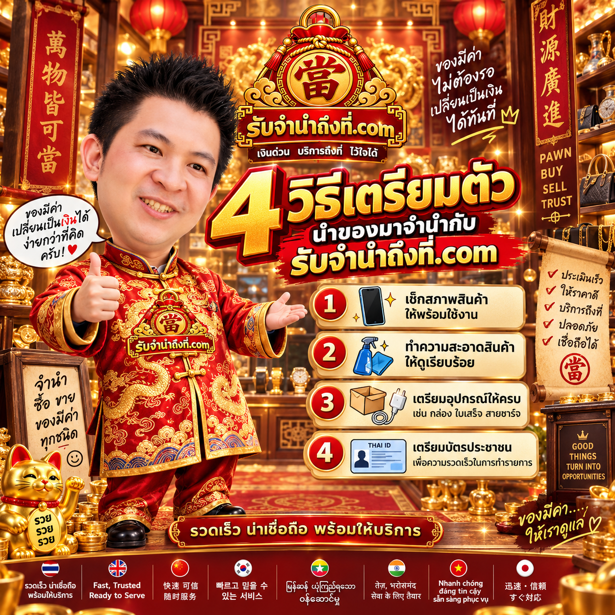 4 วิธีเตรียมตัวก่อนนำทรัพย์มาจำนำหรือขายฝากกับรับจํานําถึงที่.com